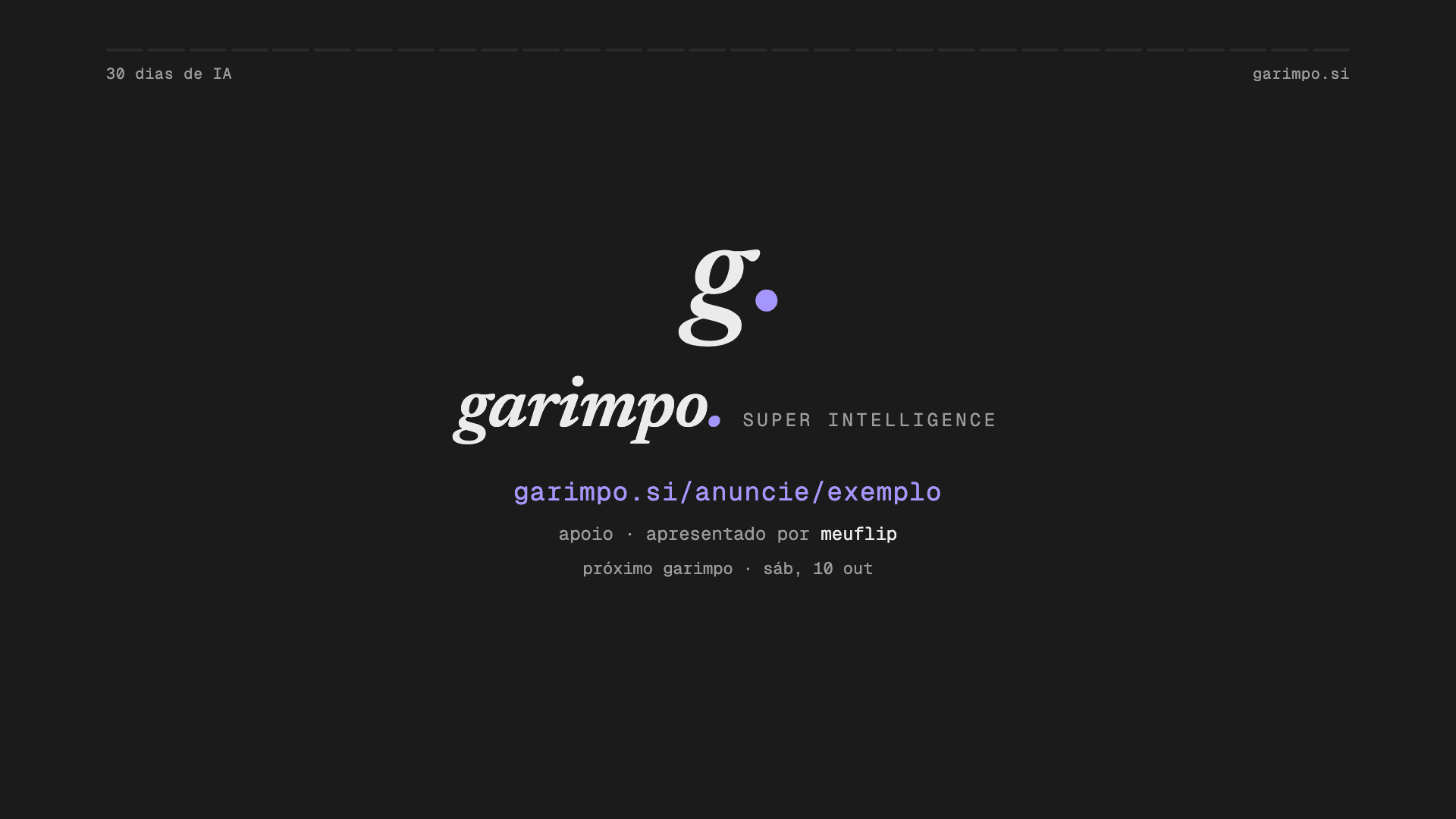 Assinatura do vídeo do dia com a linha apoio · apresentado por meuflip